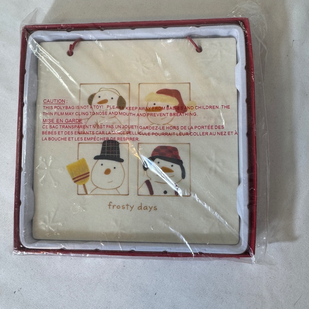 Hallmark Frosty Days Snowman Wall Plaque OS Cream‎ Red Whimsical Winter Decor